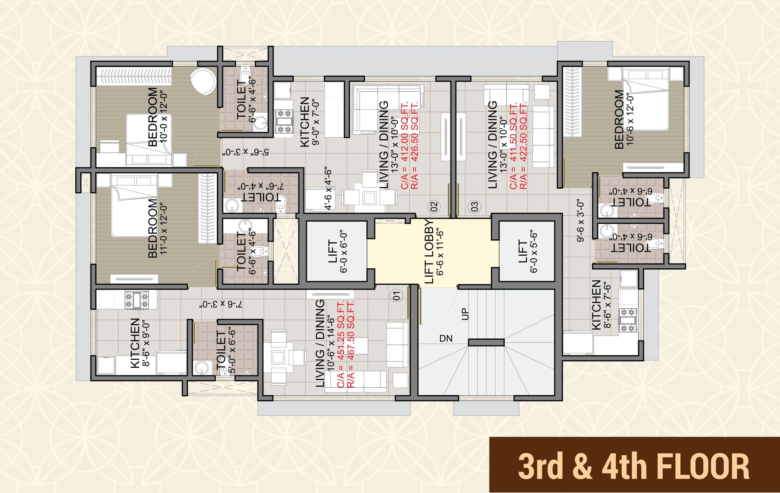 1 BHK Floor Plan
