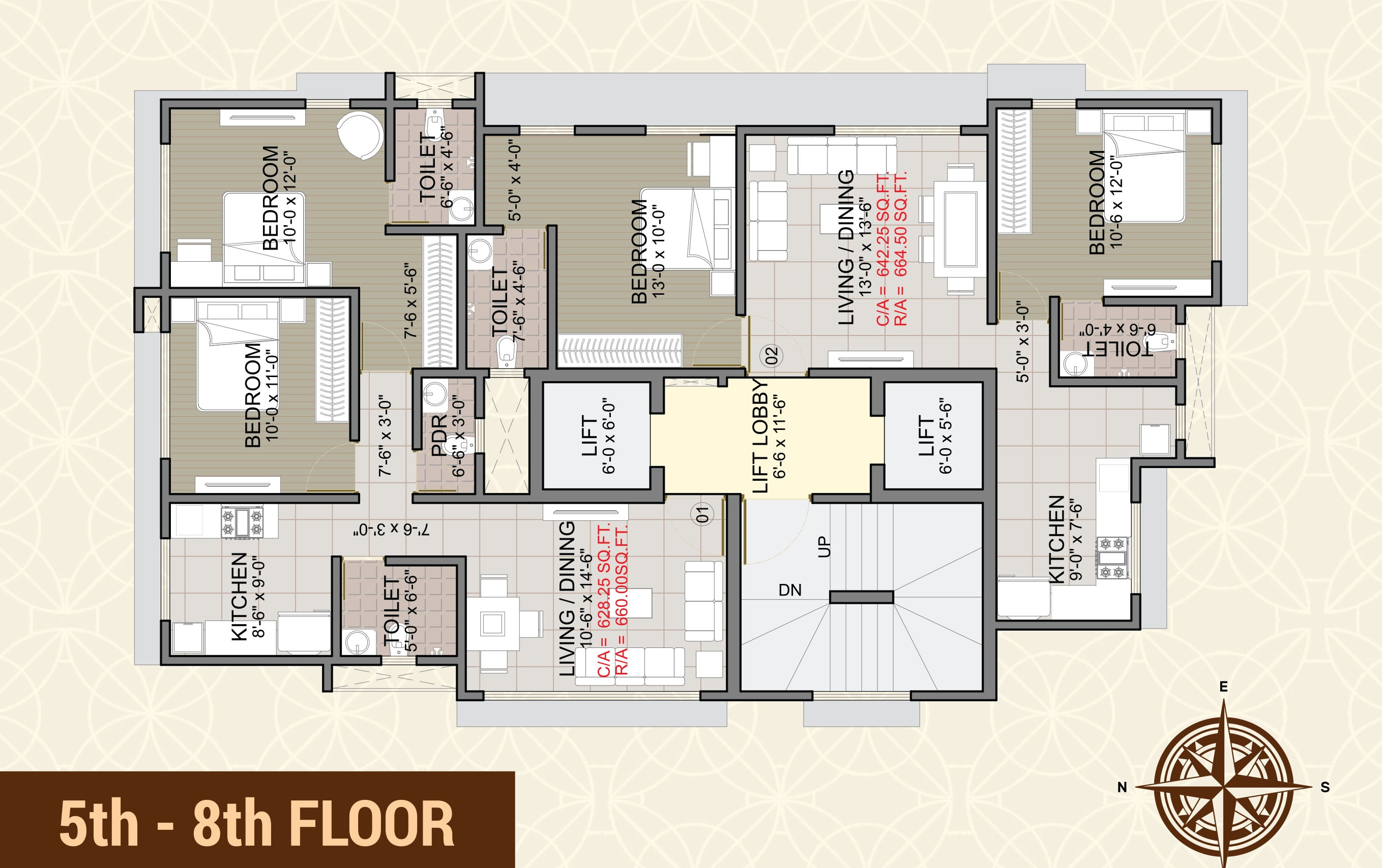 1 BHK Floor Plan